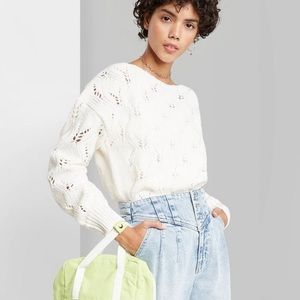 Wild Fable Pointelle Pullover Sweater